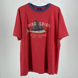 Vintage Polo Sport Ralph Lauren Marlin Swordfish T-Shirt Size Large